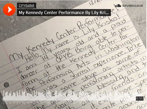 Kennedy Center Krisko CPYB student